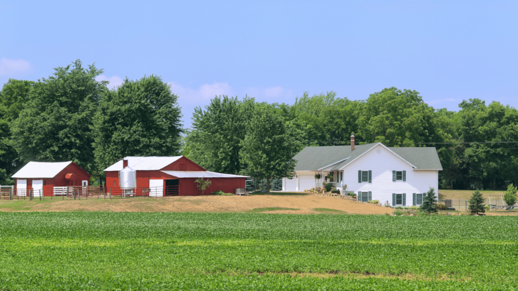 An image of a family farm in London Ontario that is discussing Intergenerational Farm Rollover