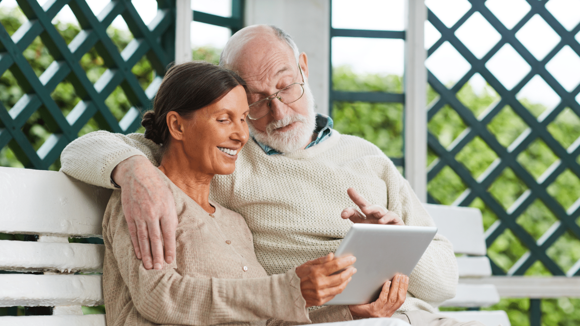 An image of two small business owners reviewing their individual pension plans