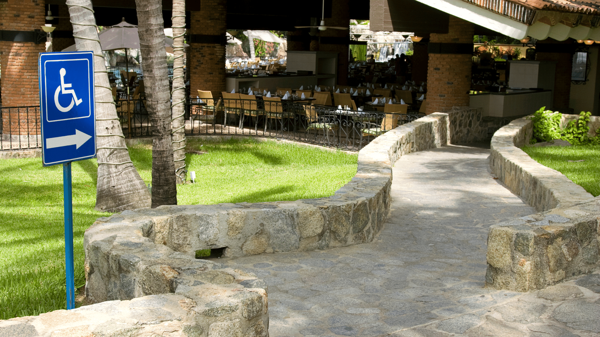 An image if an accommodation that an employer provided for employees with disabilities. An image of a ramp for people in wheelchairs.