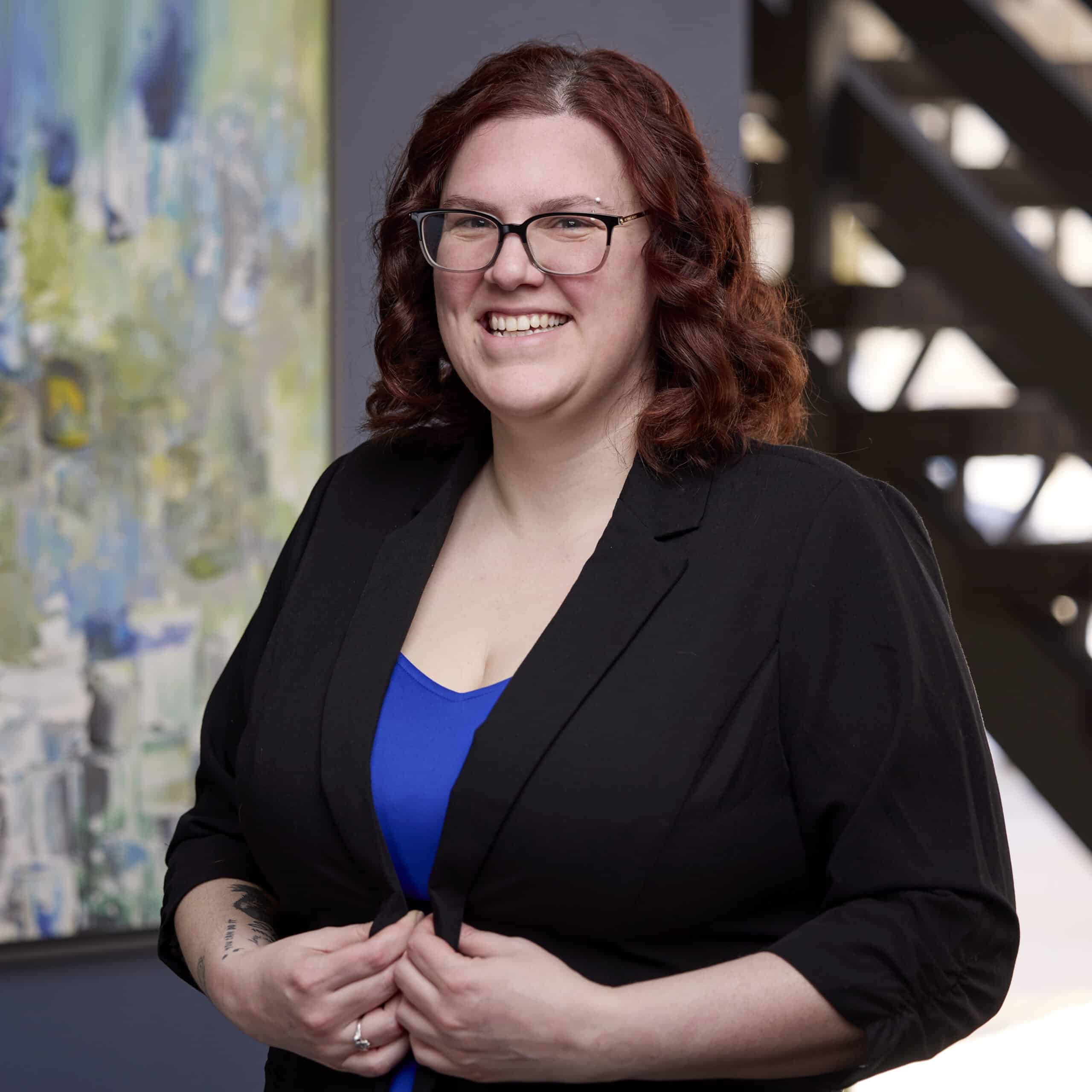 An image of Krista Robinson-Vincent in the London office of Ford Keast LLP
