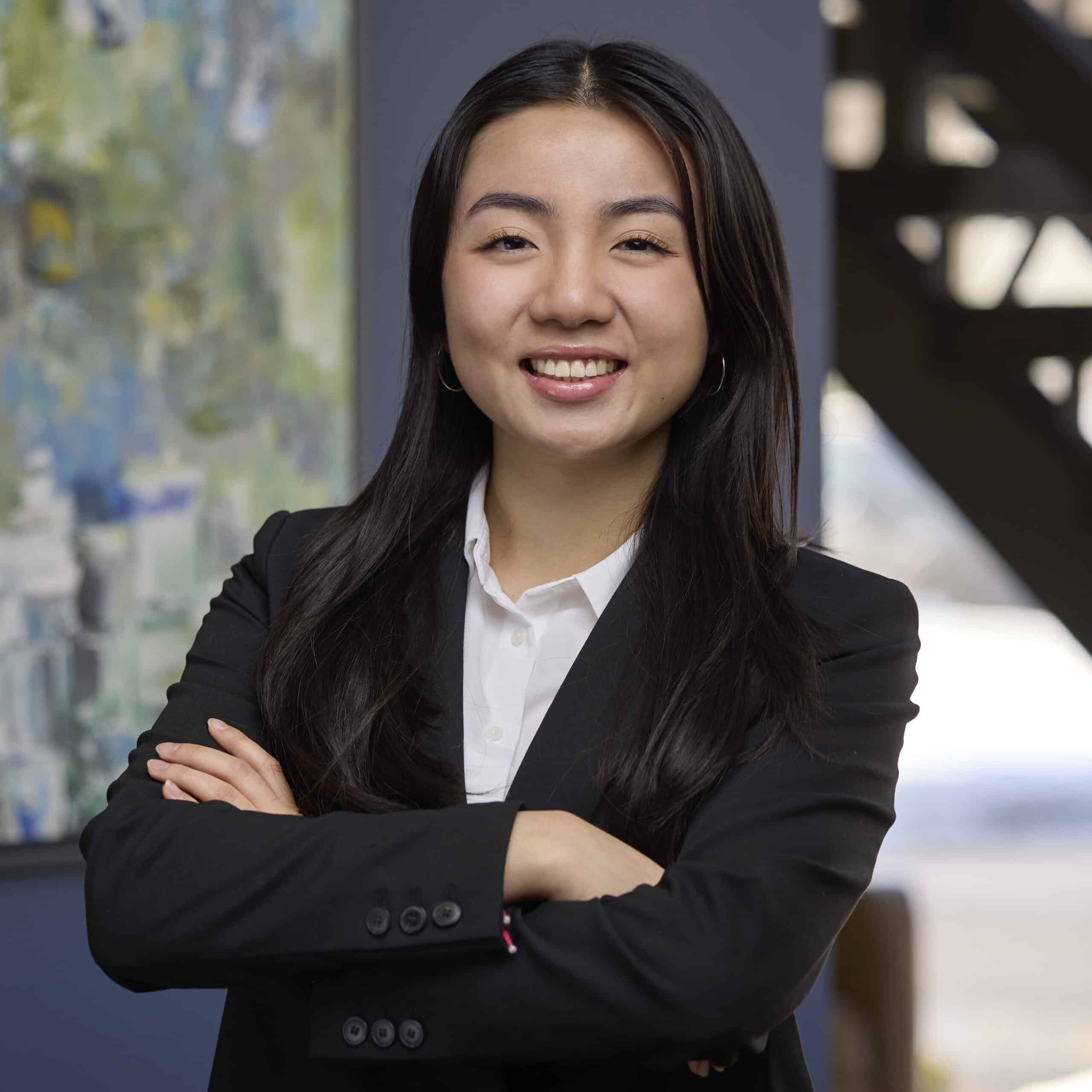 An image of Nora Hao in the Ford Keast LLP Office in London