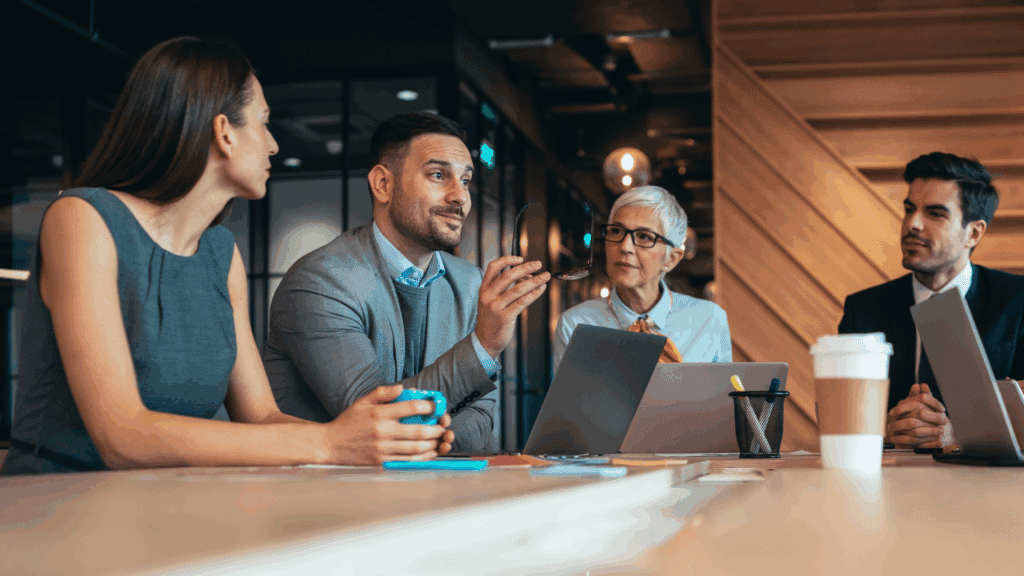 An image of a small business in London Ontario who is discussing their HR strategies for the upcoming year.