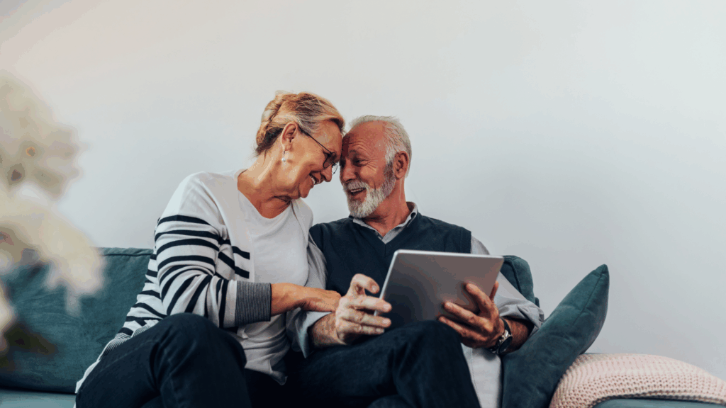 An image of a happy couple who just recently met with a local London CPA firm to discuss their retirement plans