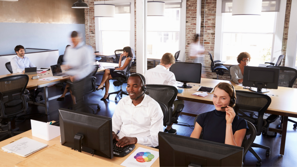 An image of a small call centre in London Ontario who recently made the decision that outsourcing their accounting would be best for their growing operations.